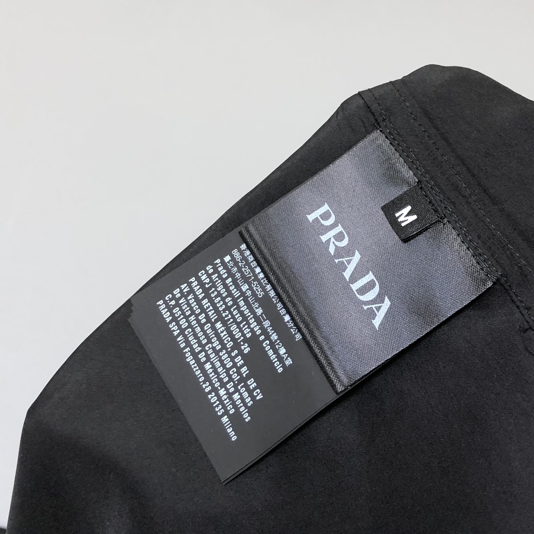 PRADA 2023早春新款 植绒字母长袖衬衫