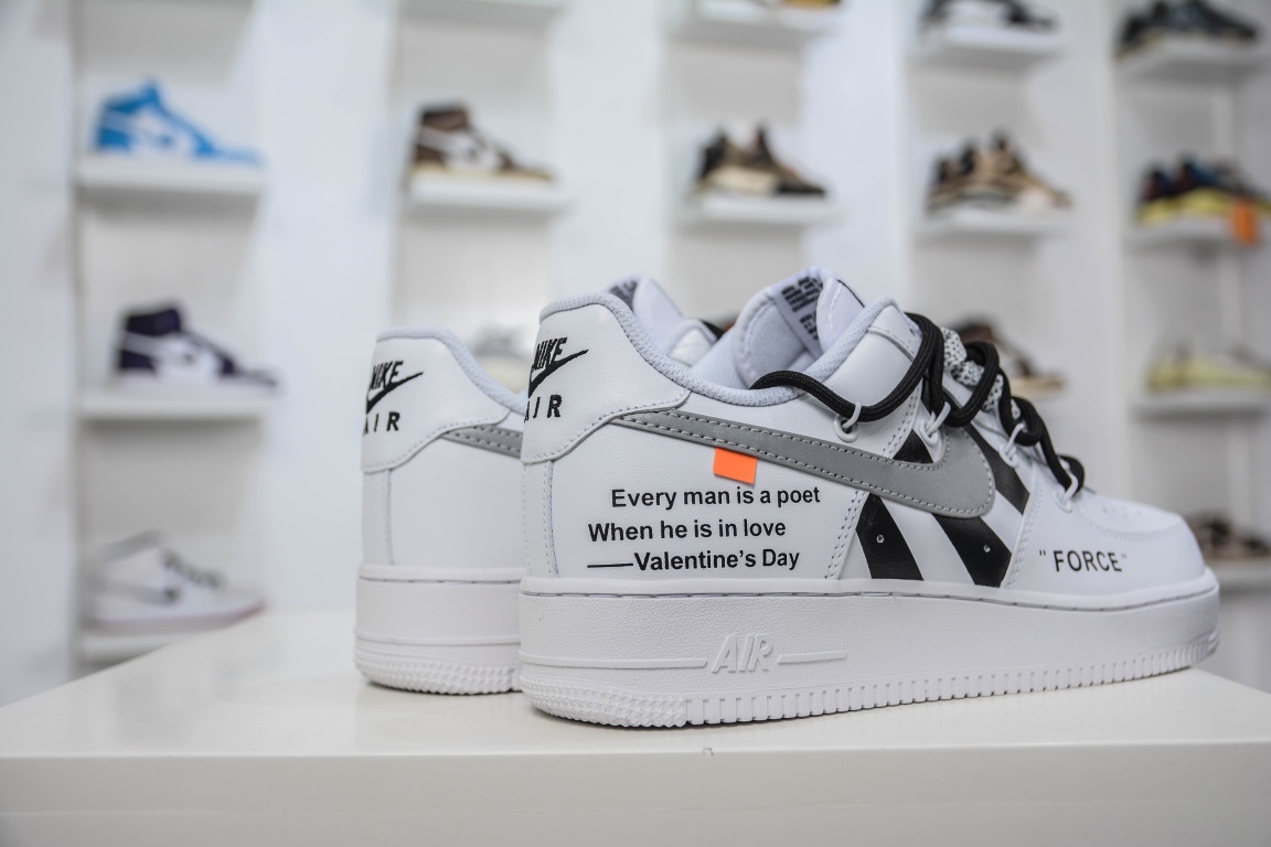 220 Off-White x Nike Air Force 1'07 Low”White/Black”空军一号CV1724-115
