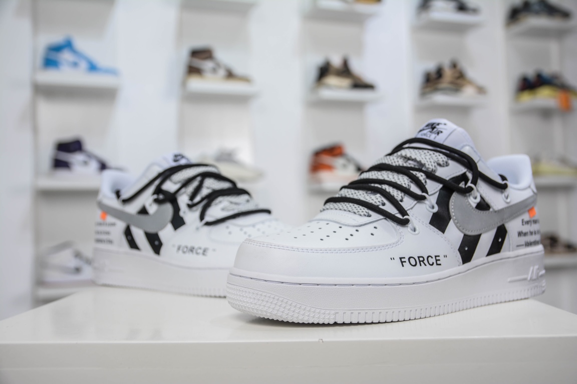 220 Off-White x Nike Air Force 1'07 Low”White/Black”空军一号CV1724-115