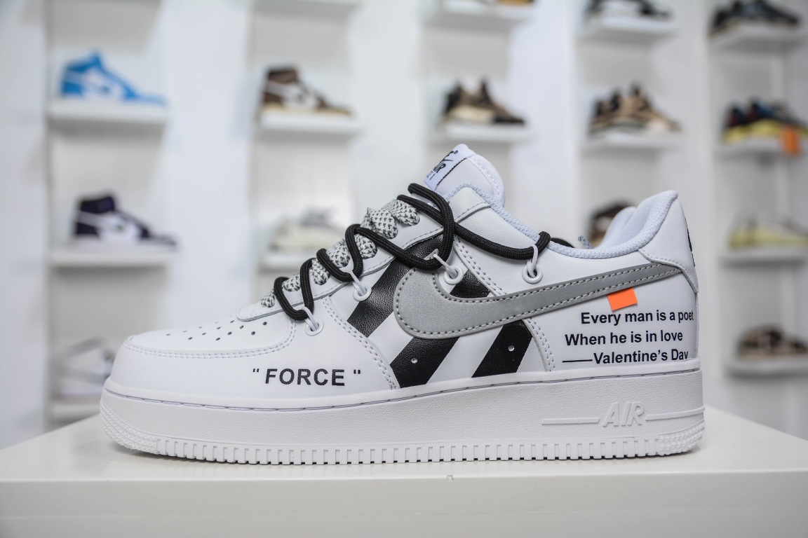 220 Off-White x Nike Air Force 1'07 Low”White/Black”空军一号CV1724-115