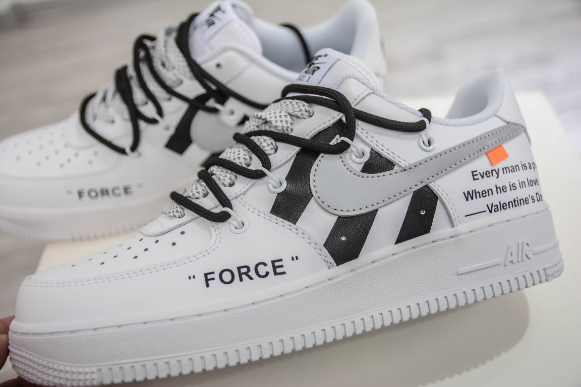 220 Off-White x Nike Air Force 1'07 Low”White/Black”空军一号CV1724-115
