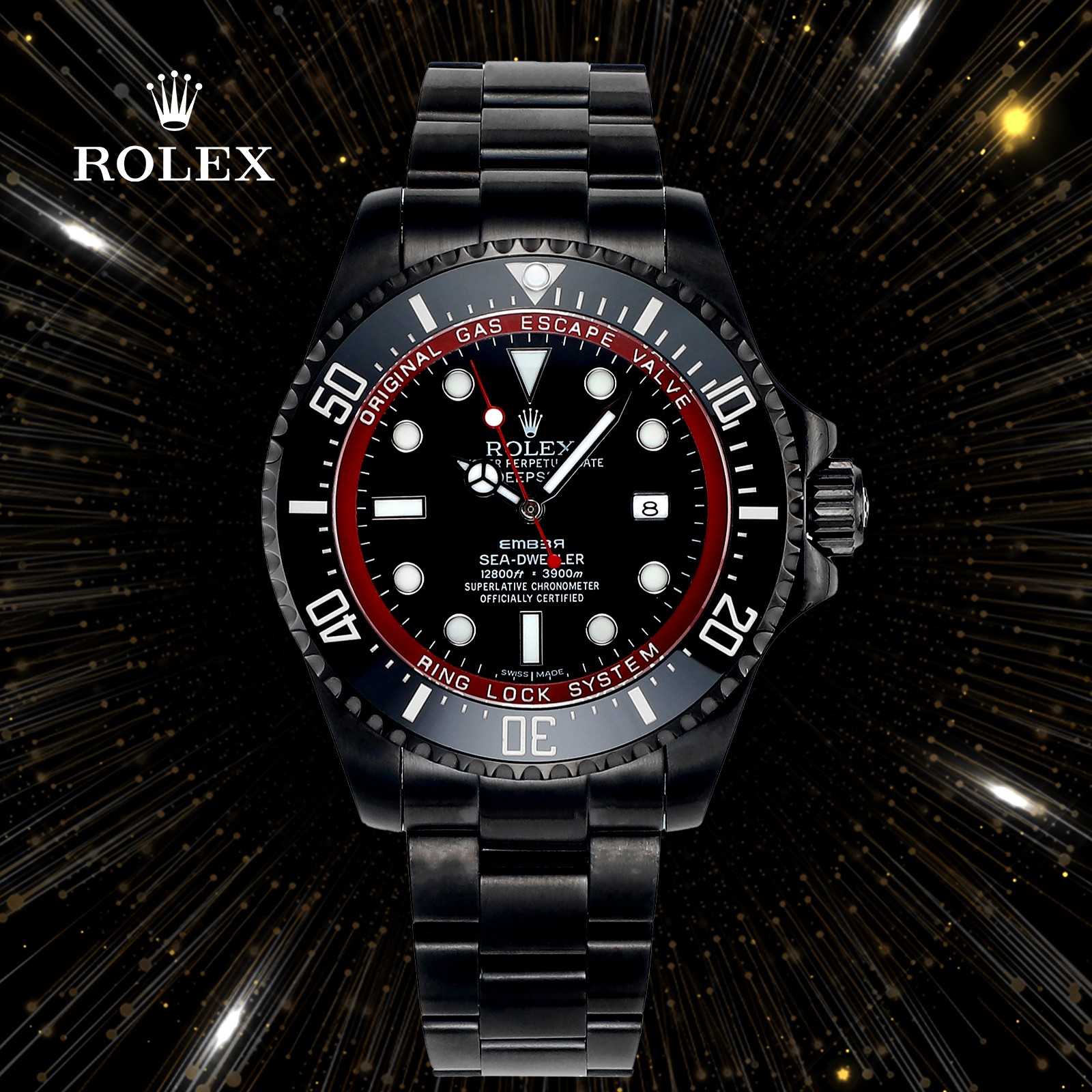 Rolex Montre Noir Bleu Rouge