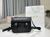 Dior Messenger Bags Black Yellow Cowhide Knitting Nylon Rubber Diamond Casual