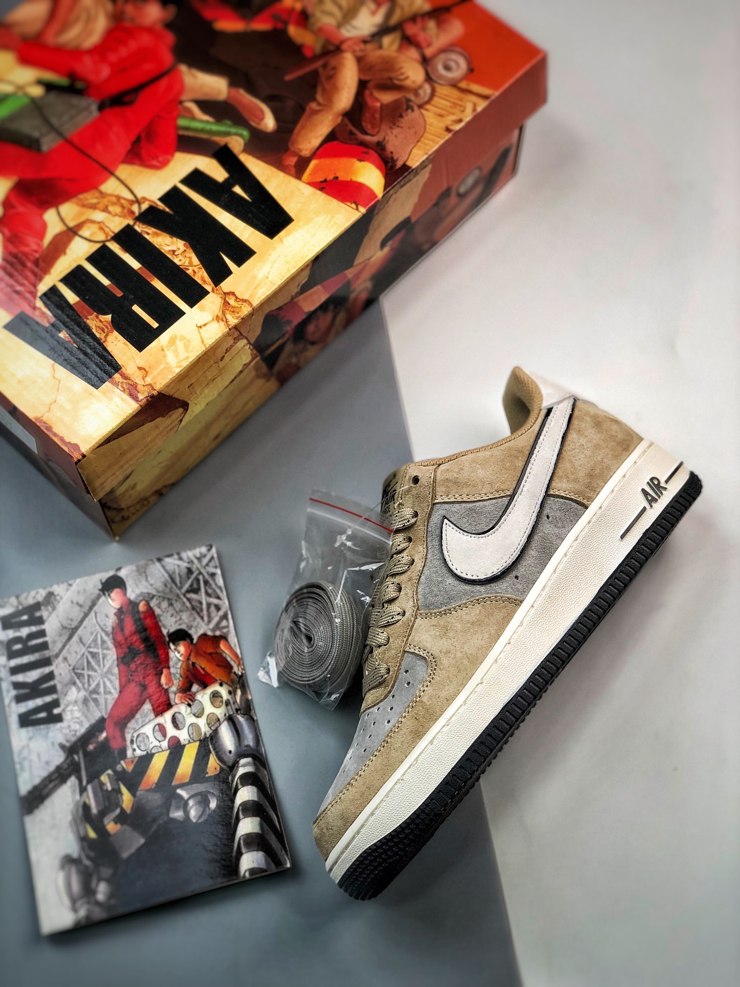 260 AKIRA x Air Force 1 '07 Low 联名灰棕麂皮DK3966-153