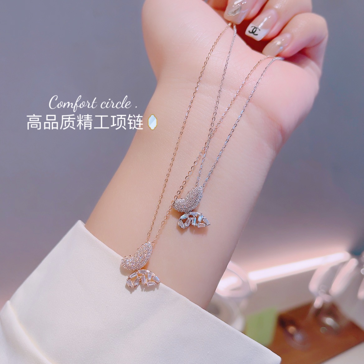 ガーリーアレルギー対応シルバーネックレスゴールド 父の日