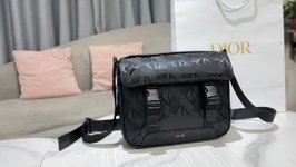 Dior Messenger Bags Black Nylon Diamond