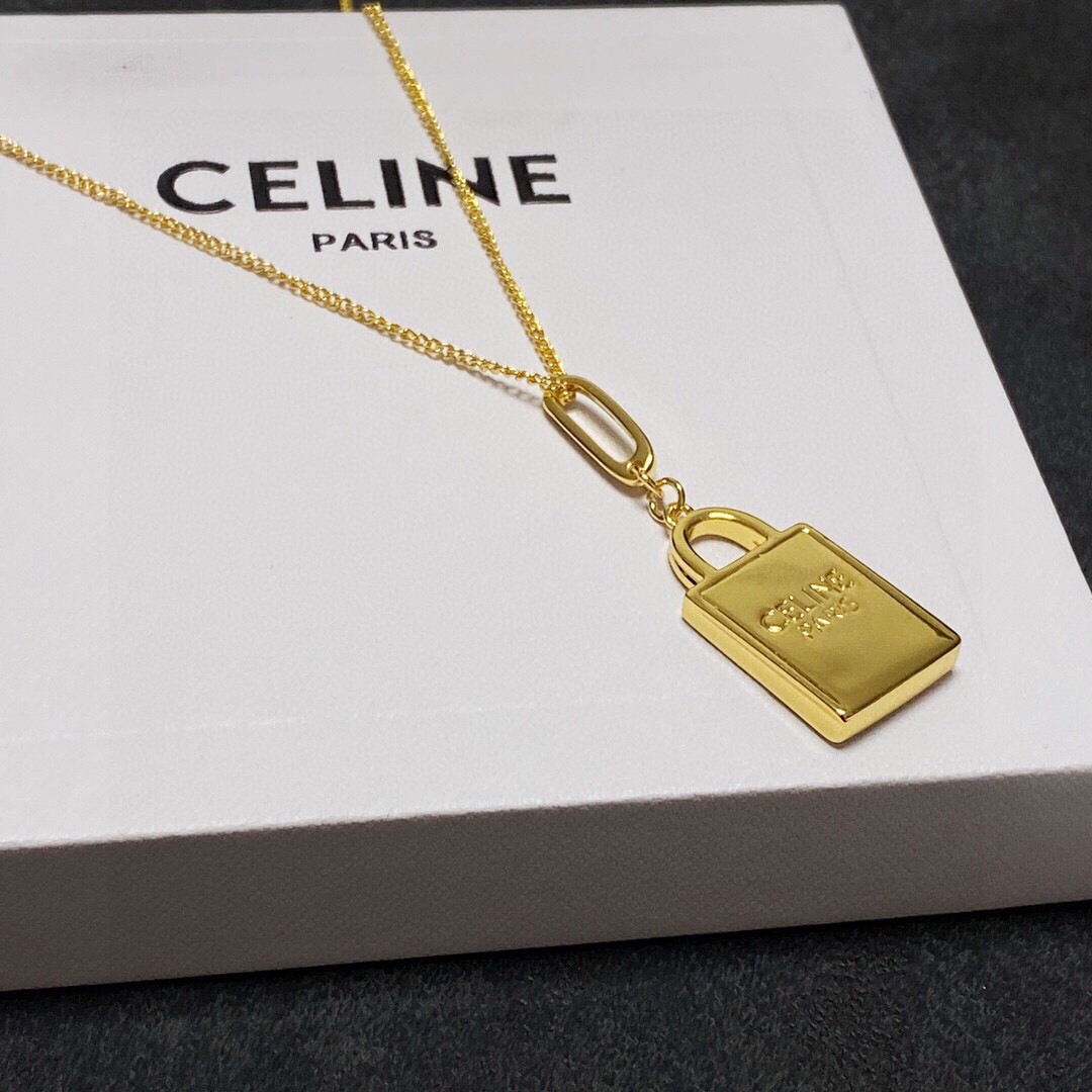 Celine赛琳凯旋门项链搭配锁头图