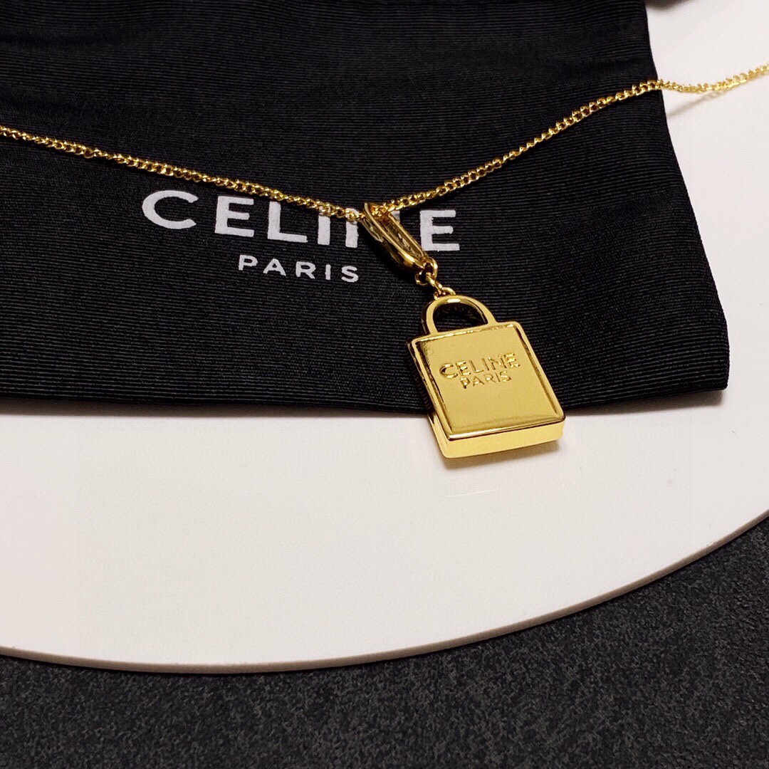Celine赛琳凯旋门项链搭配锁头图
