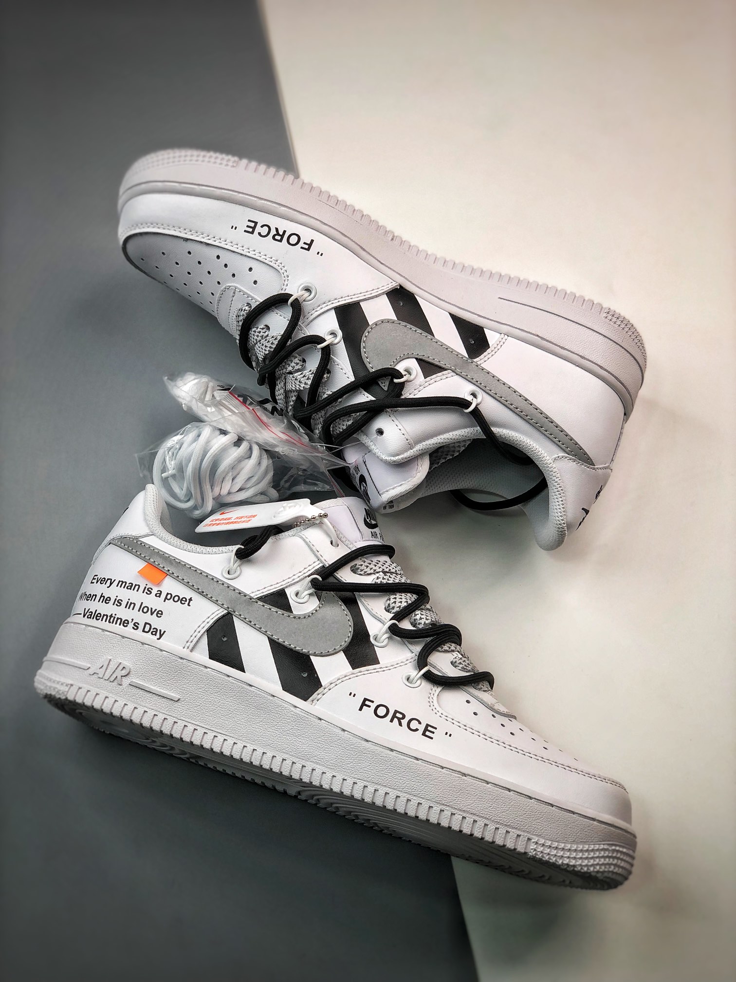 240 Air Force 1 '07 Low 白黑斑马线绑绳 CV1724-115