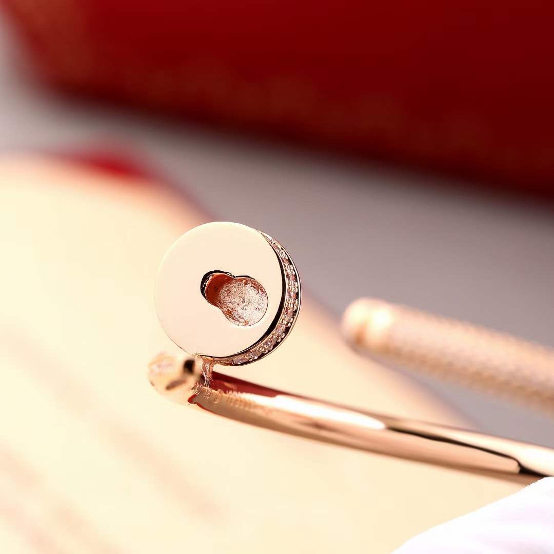 Cartier Cartier 款满钻钉子手镯 银色/玫瑰金/黄金