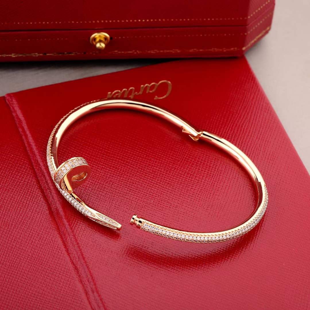 Cartier Cartier 款满钻钉子手镯 银色/玫瑰金/黄金
