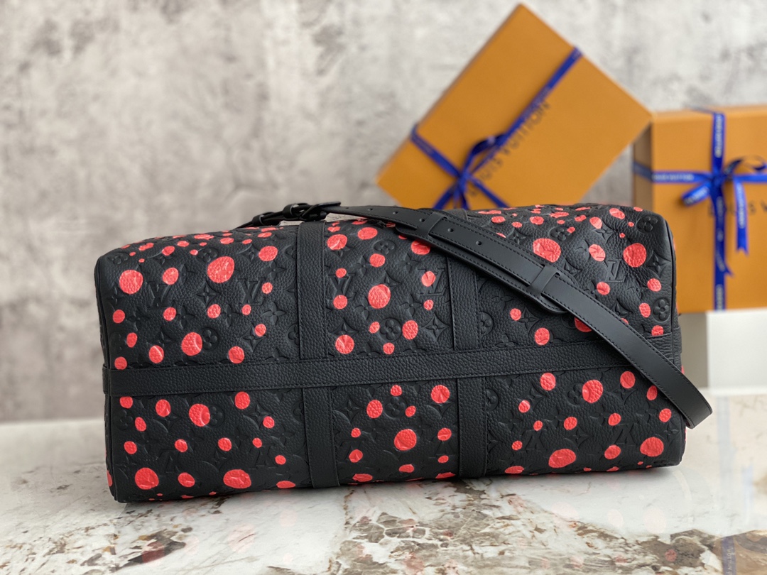 顶级原单高品质】M21674黑色全皮压花 旅行袋系列 本款 Keepall 旅行袋为细腻牛皮革压印 Monogram 图案 7