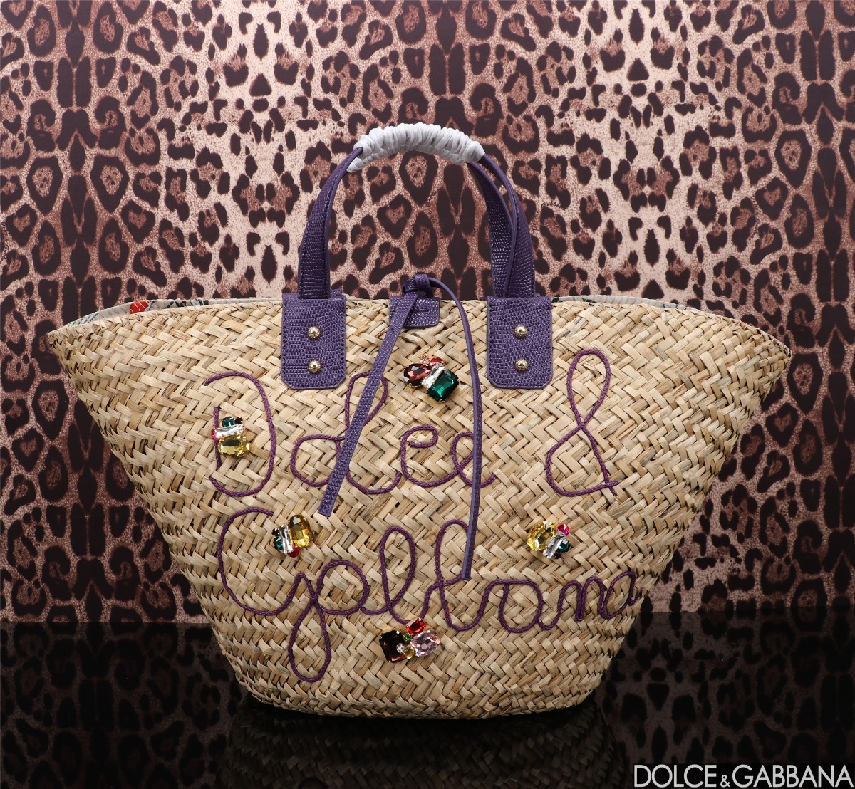 Dolce&Gabbana Kendra Woven Raffia Tote Bag with Embellishments 2 a1672506762719 3364