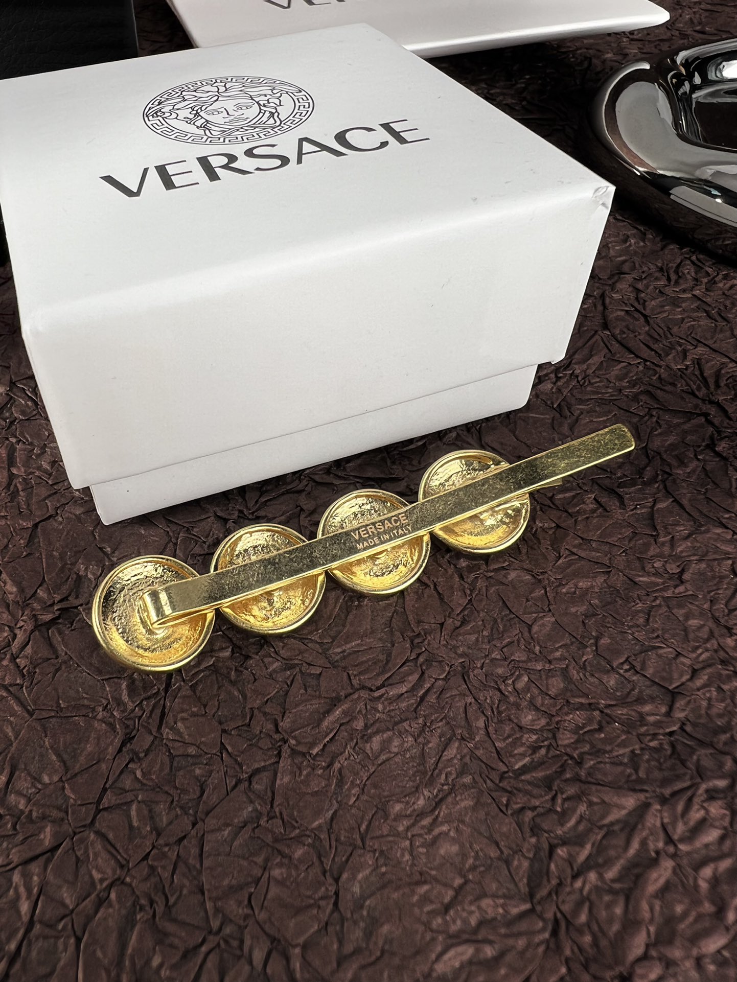 Versace范思哲复古发夹黄铜材质