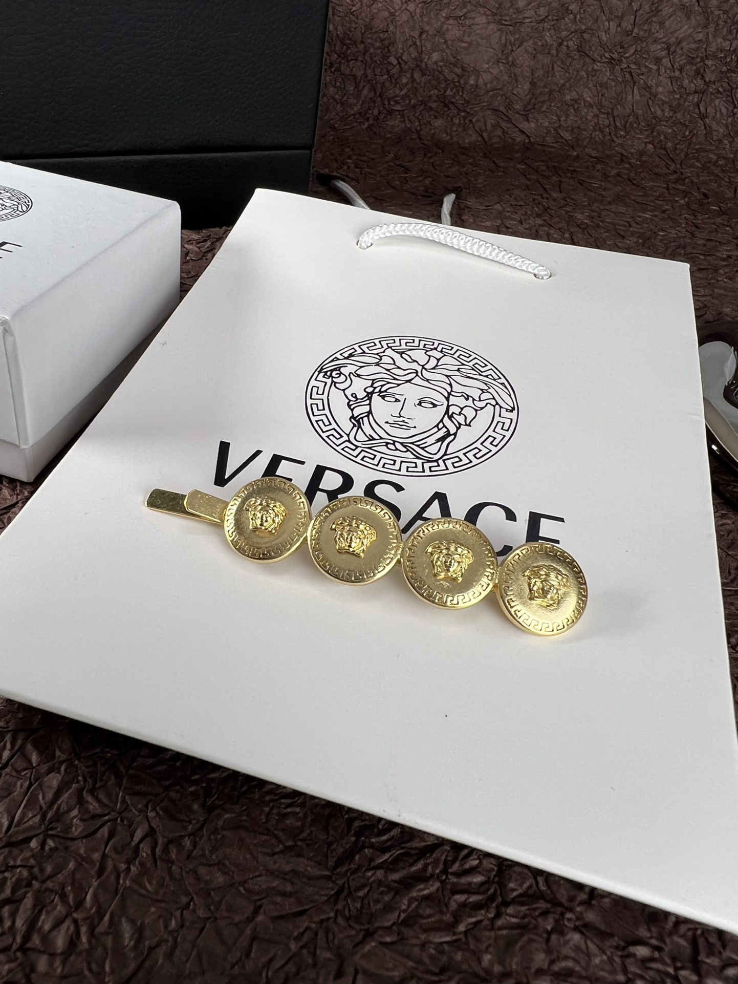 Versace范思哲复古发夹黄铜材质