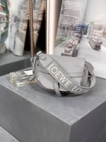 Loewe Gate Dual Bags Handbags Online Store
 Grey Printing Calfskin Canvas Chamois Cowhide Casual