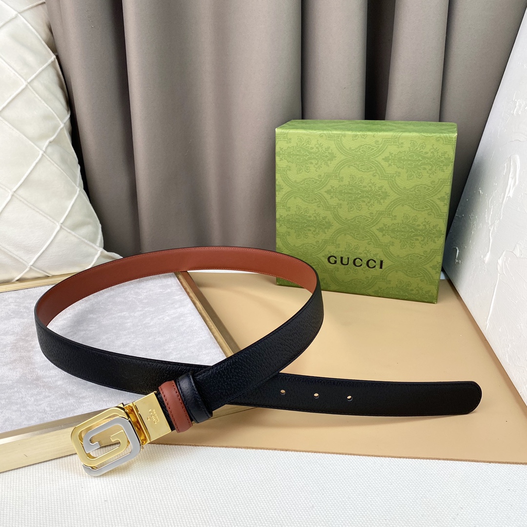 GUCC！宽度3.0CM原厂做工双面