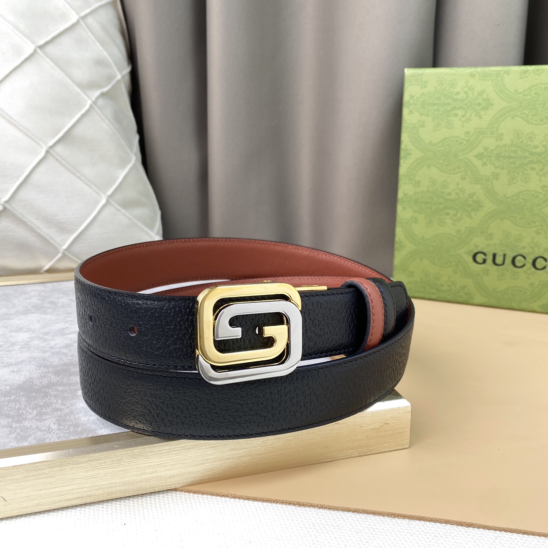 GUCC！宽度3.0CM原厂做工双面