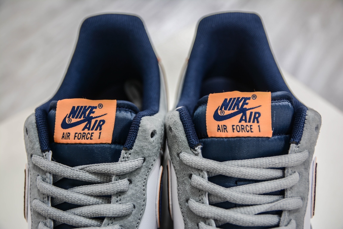240 海外官方同步发售  Nike Air Force 1 '07 灰蓝橙麂皮CQ5059-103