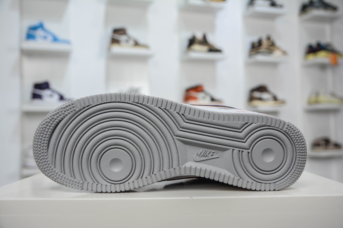 240 海外官方同步发售  Nike Air Force 1 '07 灰蓝橙麂皮CQ5059-103