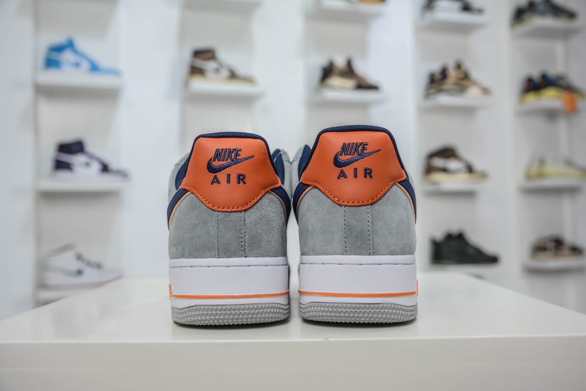 240 海外官方同步发售  Nike Air Force 1 '07 灰蓝橙麂皮CQ5059-103