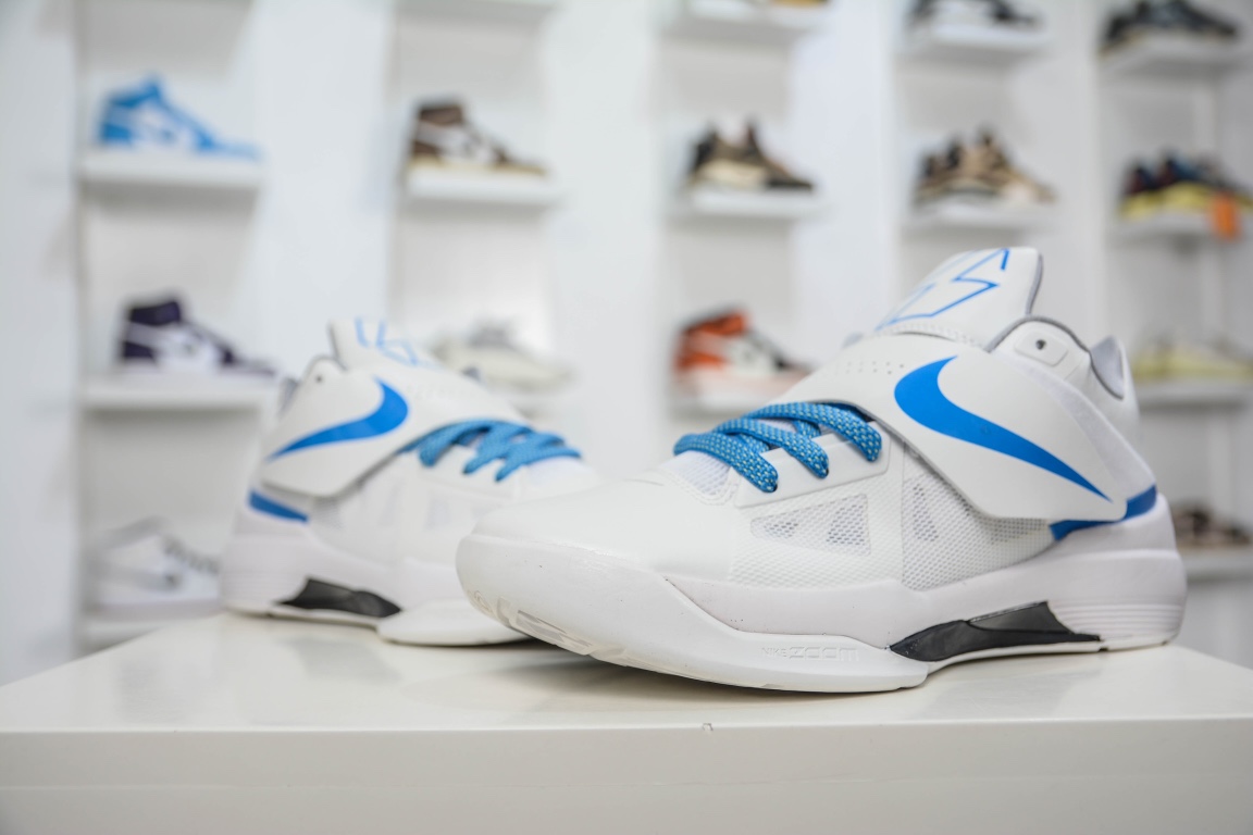 Pure original Nike KD Ⅳ Think 16 Durant 4th generation actual combat basketball shoes championship white blue AQ5103-100