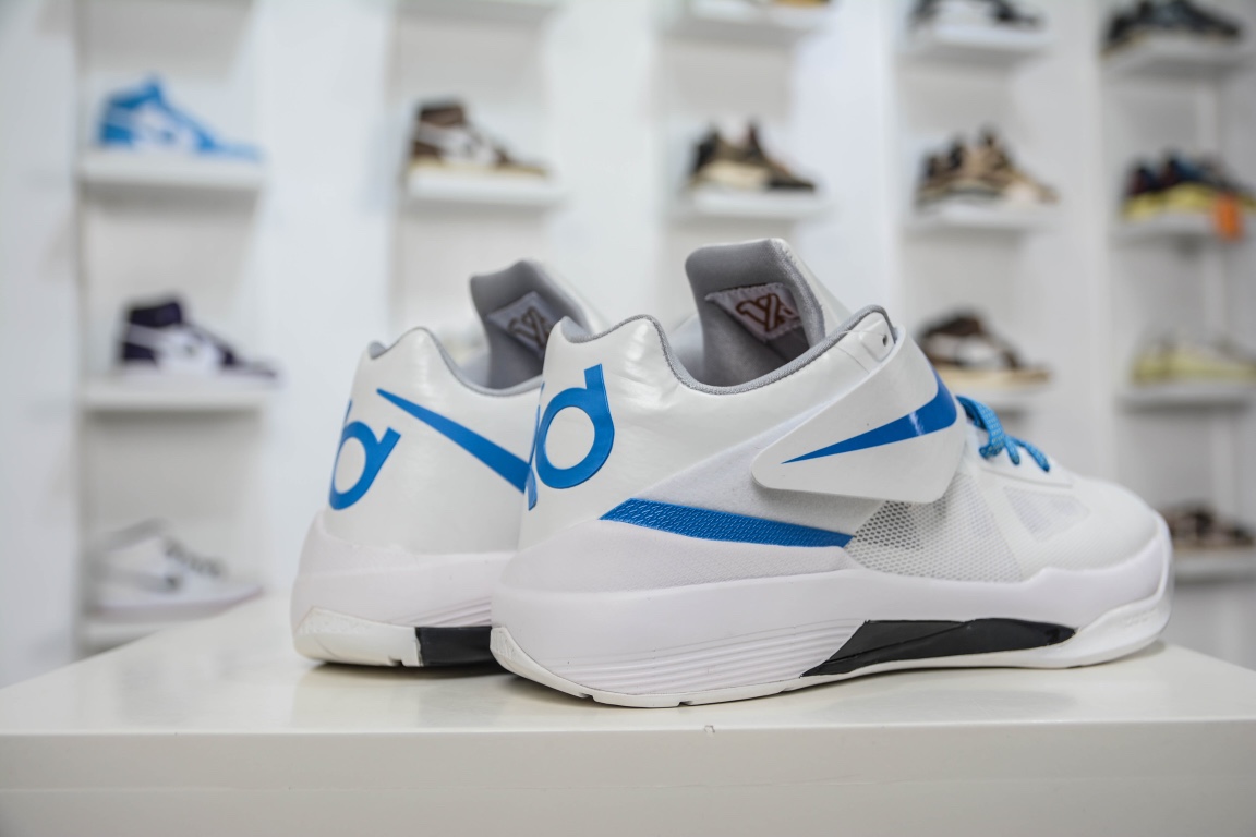 Pure original Nike KD Ⅳ Think 16 Durant 4th generation actual combat basketball shoes championship white blue AQ5103-100