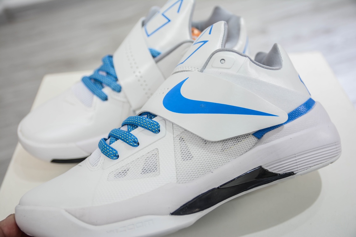 Pure original Nike KD Ⅳ Think 16 Durant 4th generation actual combat basketball shoes championship white blue AQ5103-100