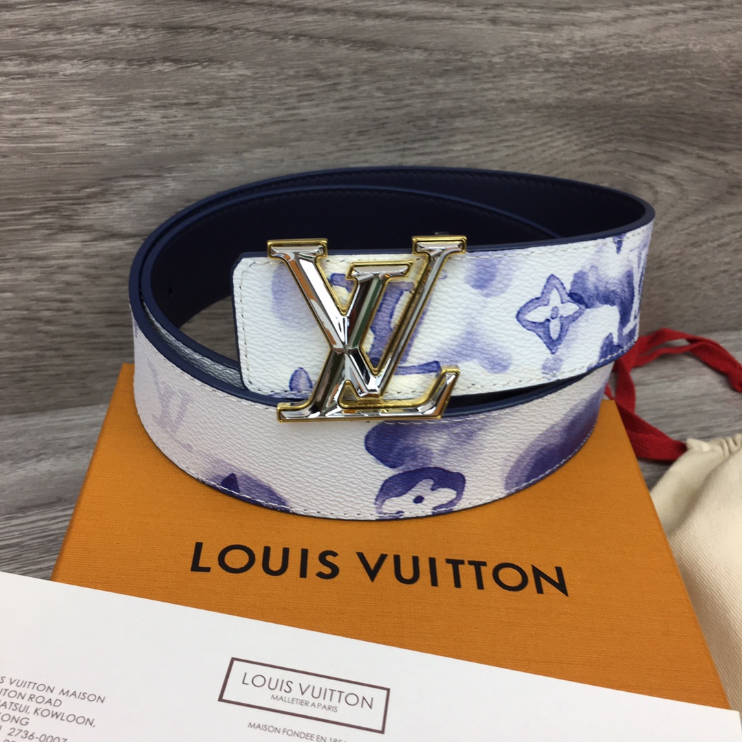 Louis Vuitton Belts Men Calfskin Canvas Cowhide