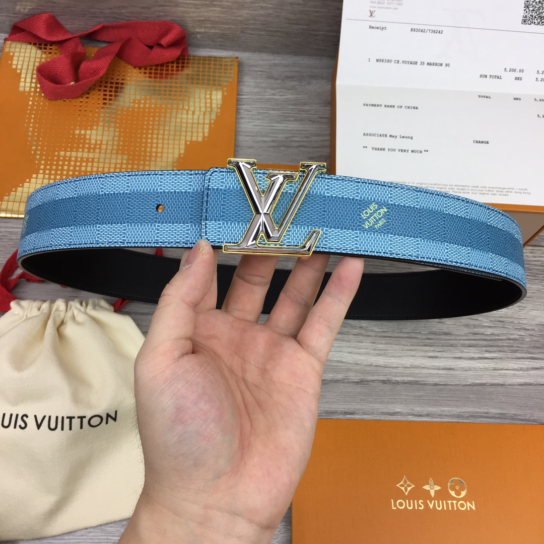 Louis Vuitton Belts Men Calfskin Canvas Cowhide