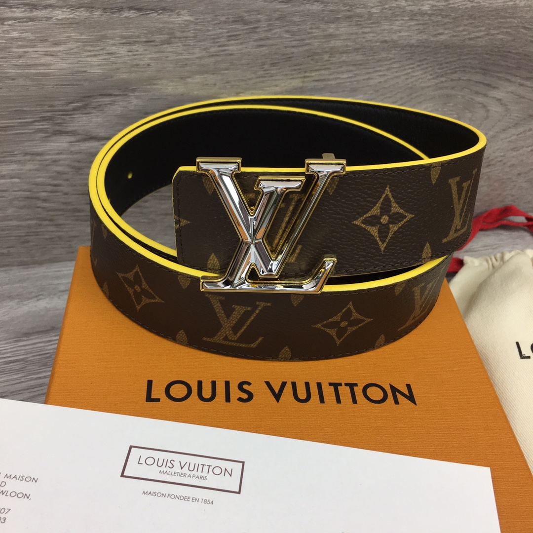 Louis Vuitton Belts Men Calfskin Canvas Cowhide