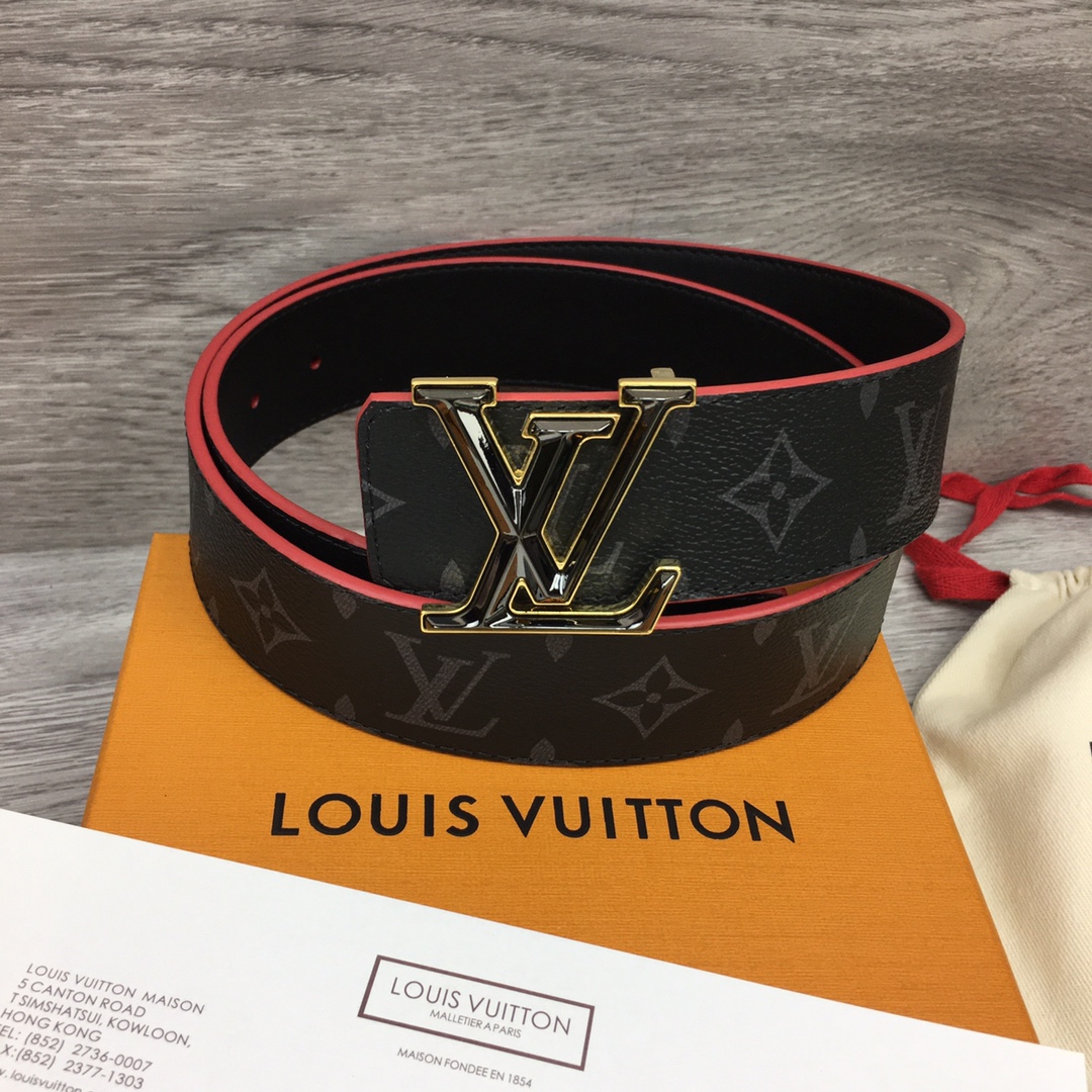 Louis Vuitton Belts Men Calfskin Canvas Cowhide