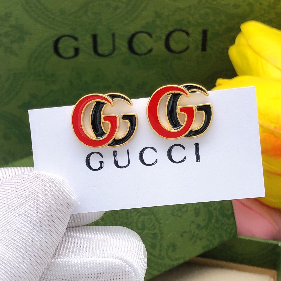 Gucci Biżuteria Kolczyk Czarny Czerwony