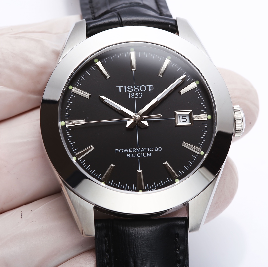 Tissot Gent XL Powermatic 80 Silicium Silver Dial Brown Leather Men's Watch 5 i1672631797 3400 3