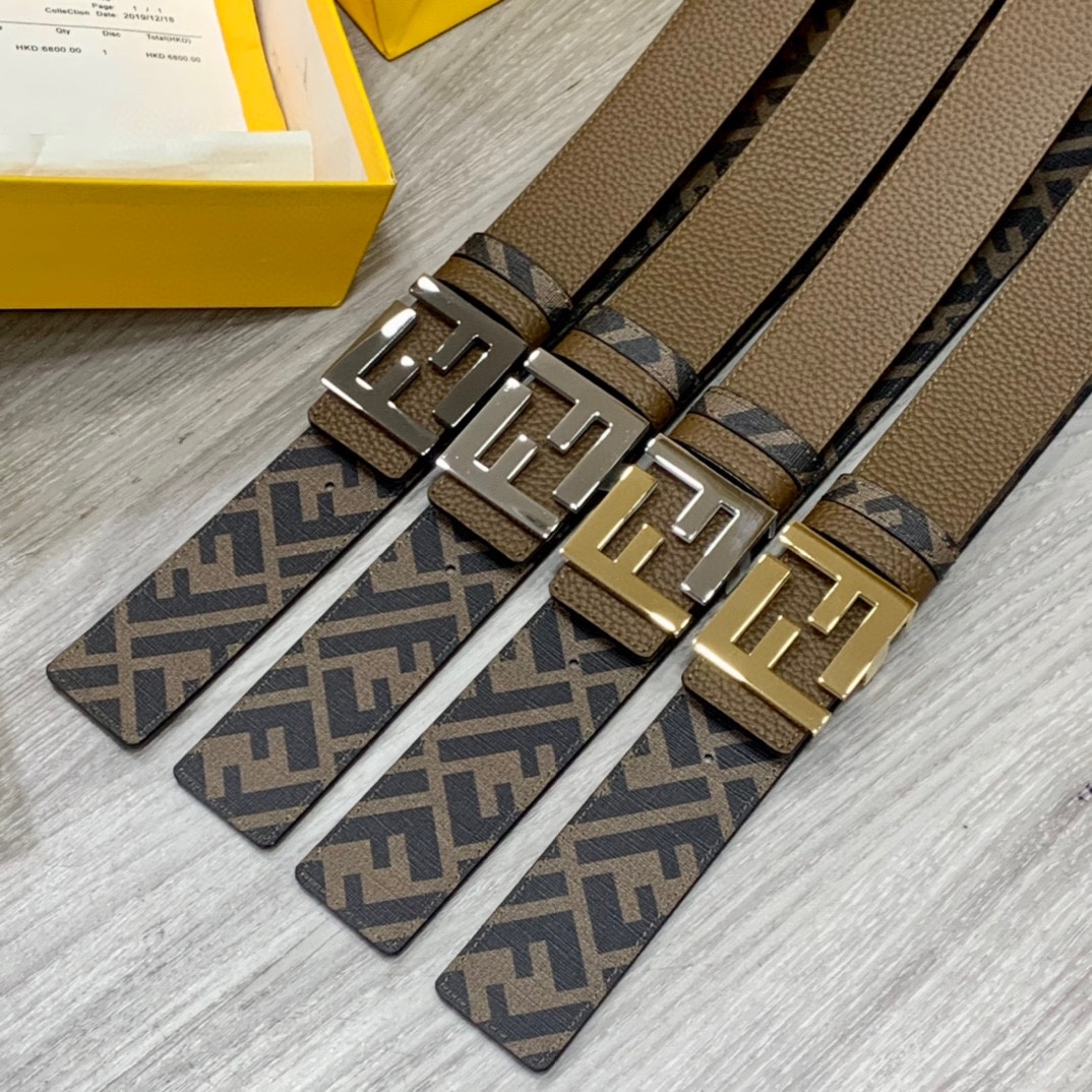 FENDI芬迪专柜同款双环正反用腰带