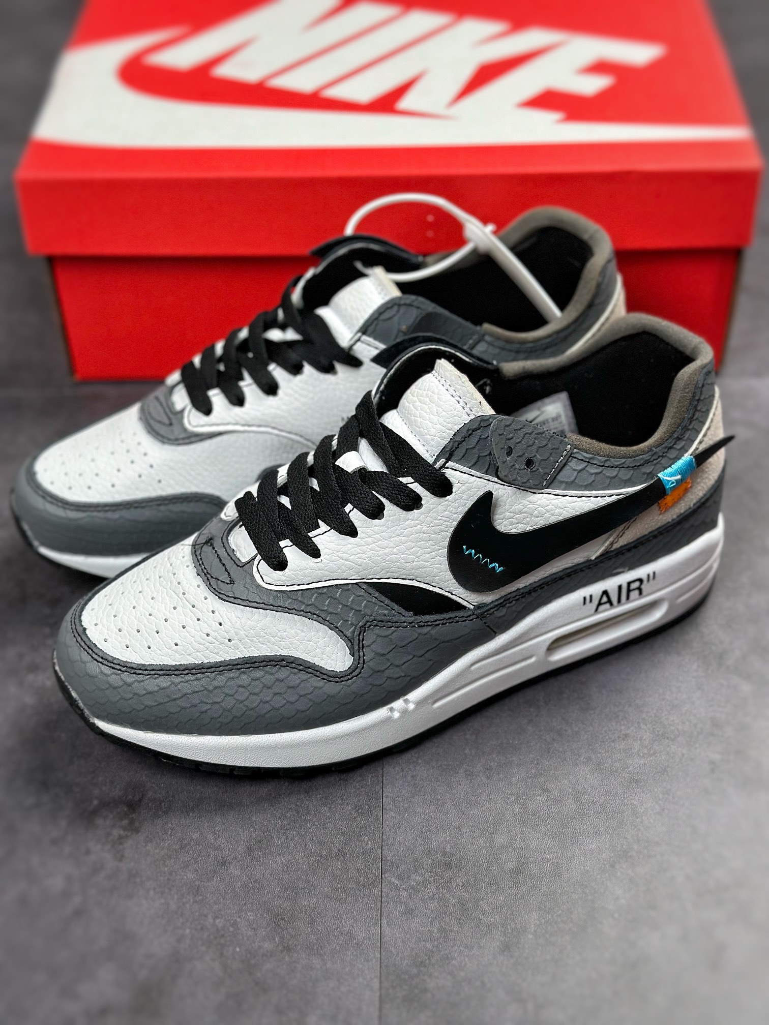 230 Nike Air Max 1 2022复刻Off-White联名复古休闲跑步鞋 AA7293-007