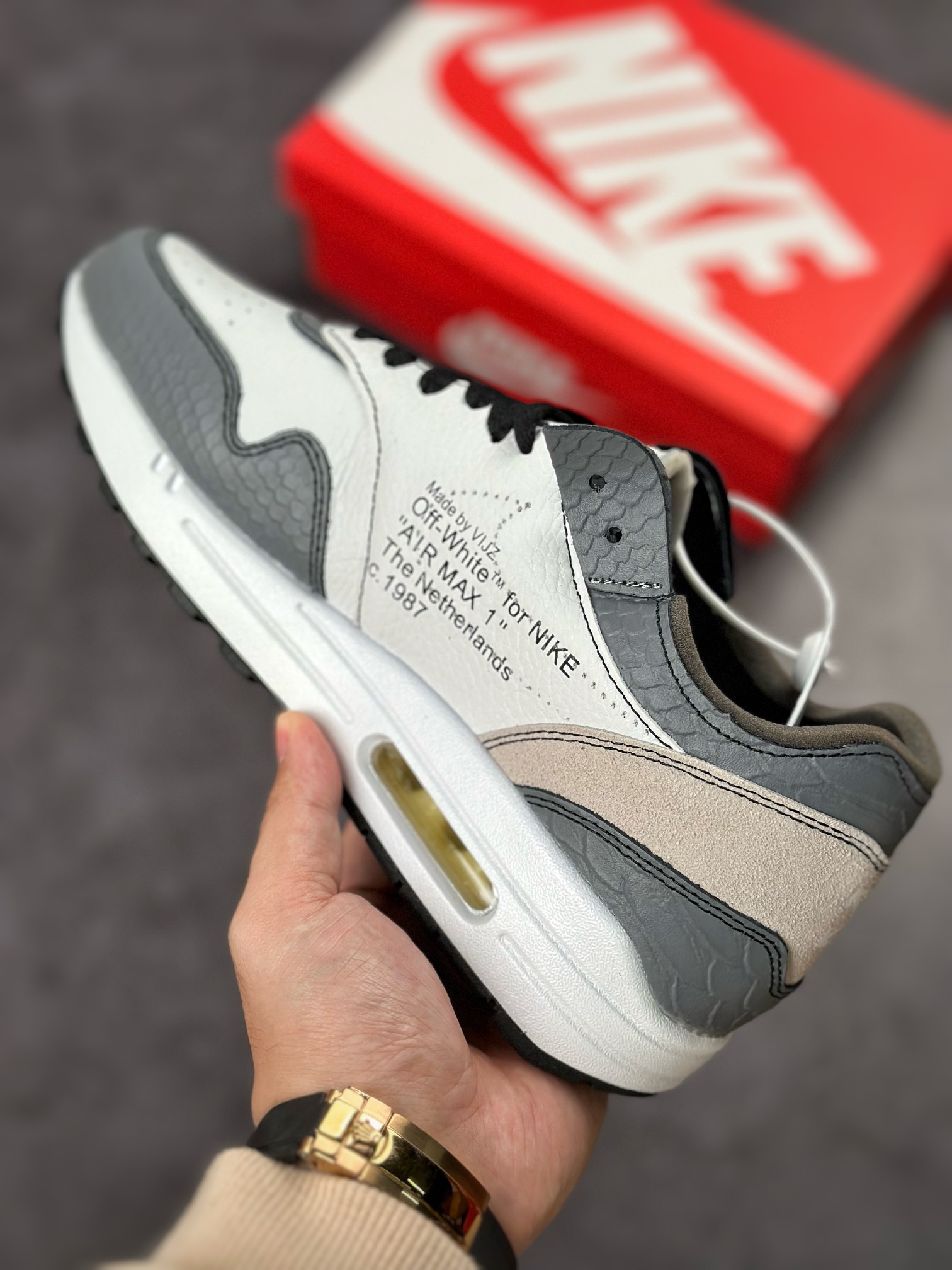 230 Nike Air Max 1 2022复刻Off-White联名复古休闲跑步鞋 AA7293-007