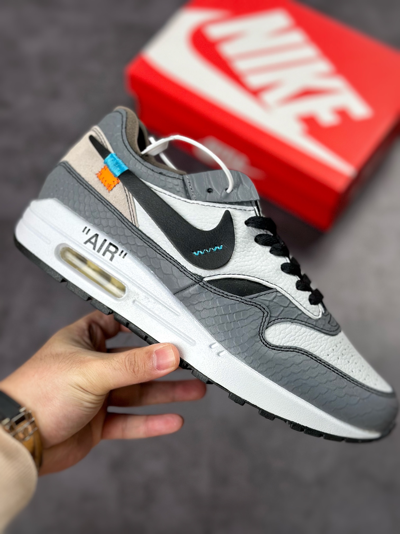 230 Nike Air Max 1 2022复刻Off-White联名复古休闲跑步鞋 AA7293-007