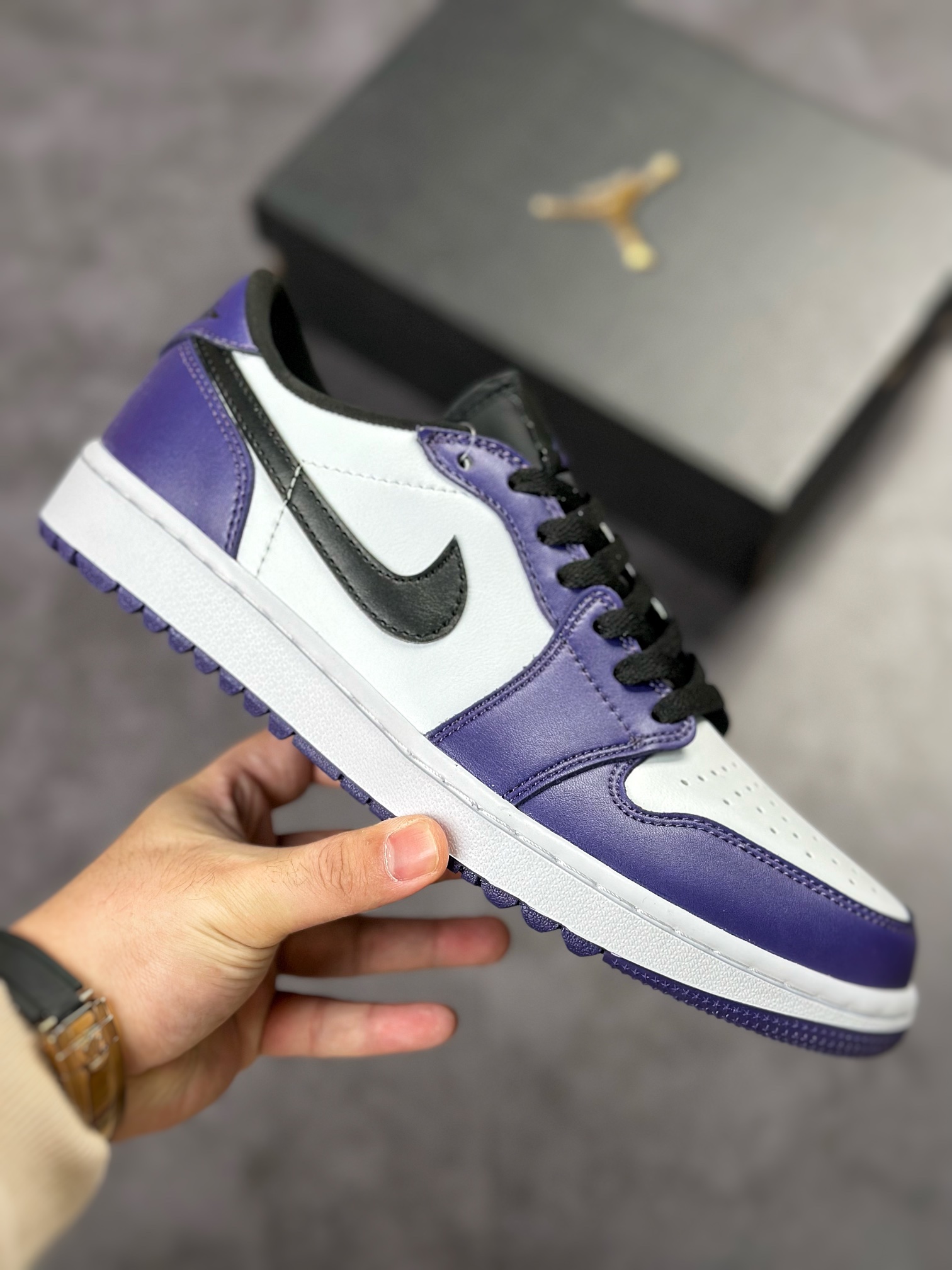 200 Air Jordan 1 Low 黑紫脚趾高尔夫 AJ1乔1低帮休闲板鞋 DD9315-105