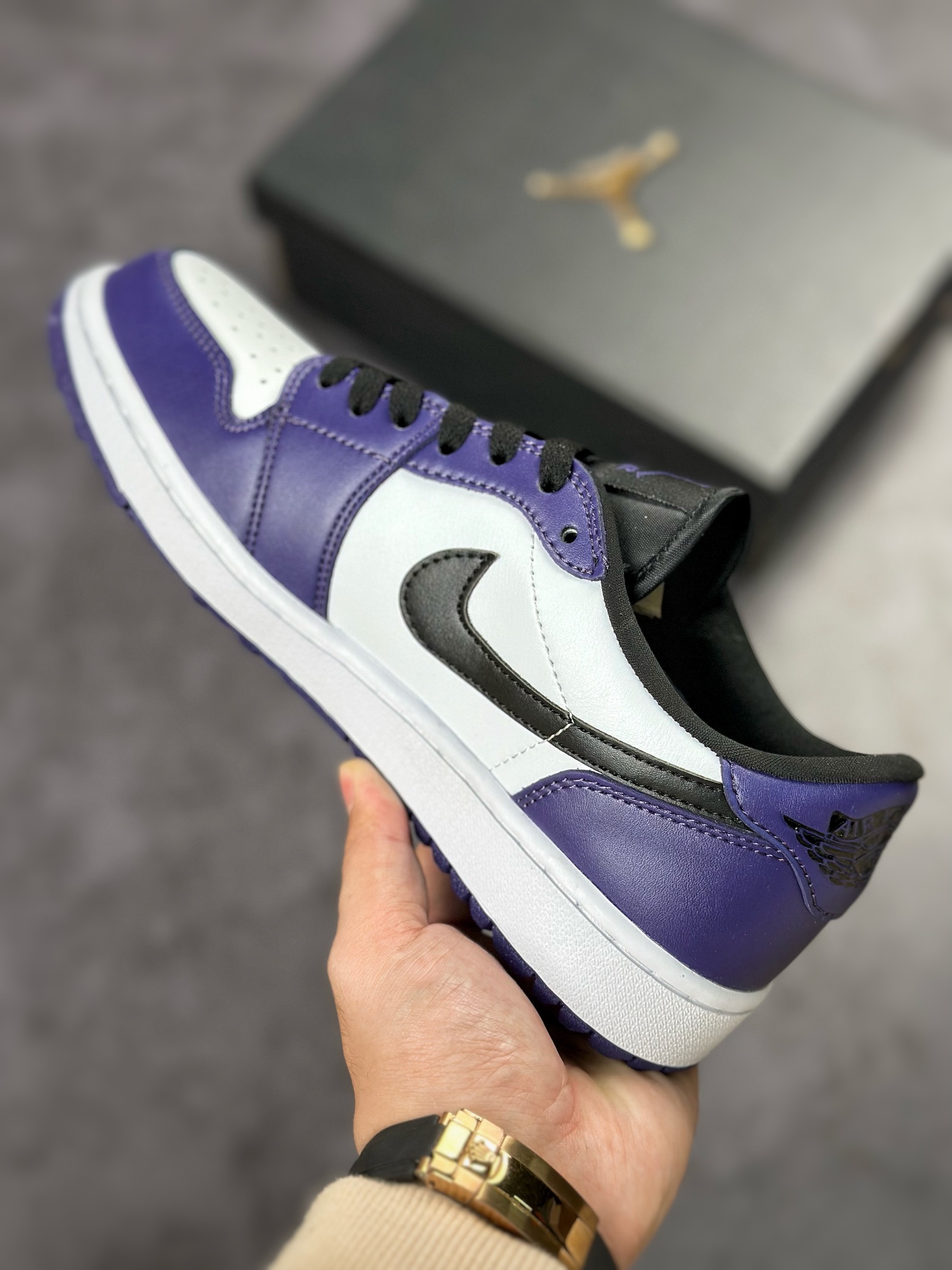 200 Air Jordan 1 Low 黑紫脚趾高尔夫 AJ1乔1低帮休闲板鞋 DD9315-105