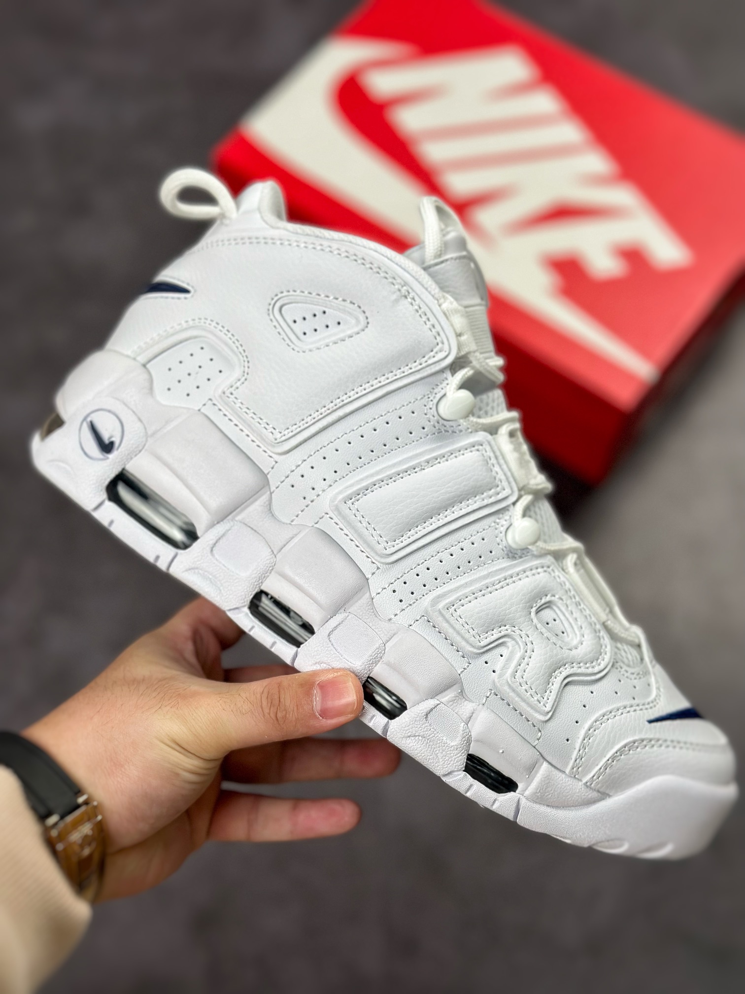 PP version Air More Uptempo white navy blue DH8011-100