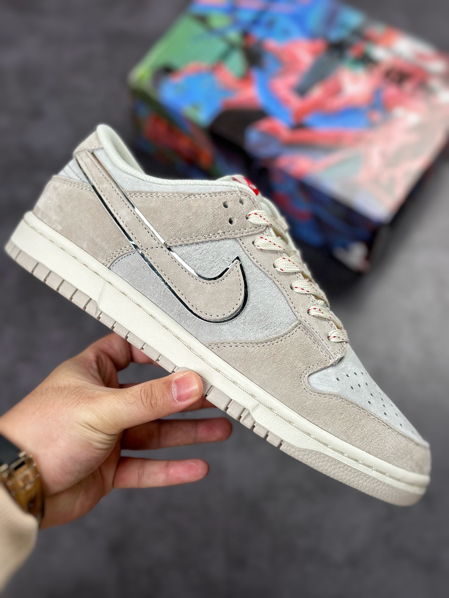 300 Nike SB Dunk Low 大友克洋 麂皮灰白银 DQ2366-166
