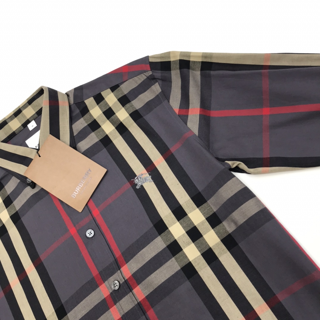 Luxury Blue Long-Sleeve Shirt with Premium Features: Pablo x Burberry Collaboration, Laser-Cut Details - 图片 5