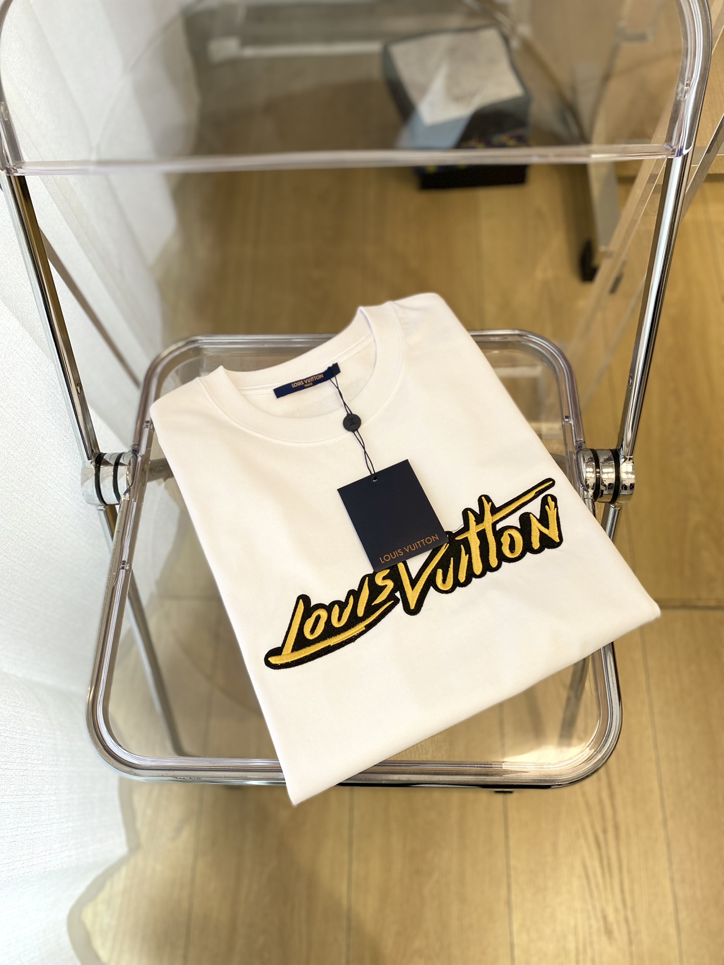 Louis Vuitton Clothing T-Shirt Embroidery Cotton Fashion Short Sleeve