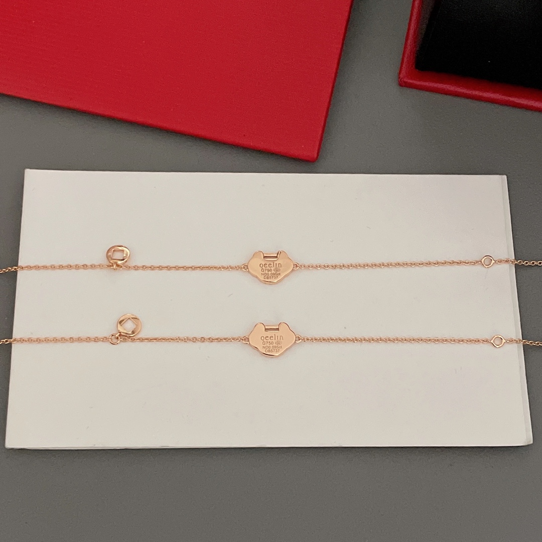 【【新年红系列-Q 迷你如意手链】Z 12100，购入珠宝类Z开发的，可订做真金真钻版，只做对版真金货！