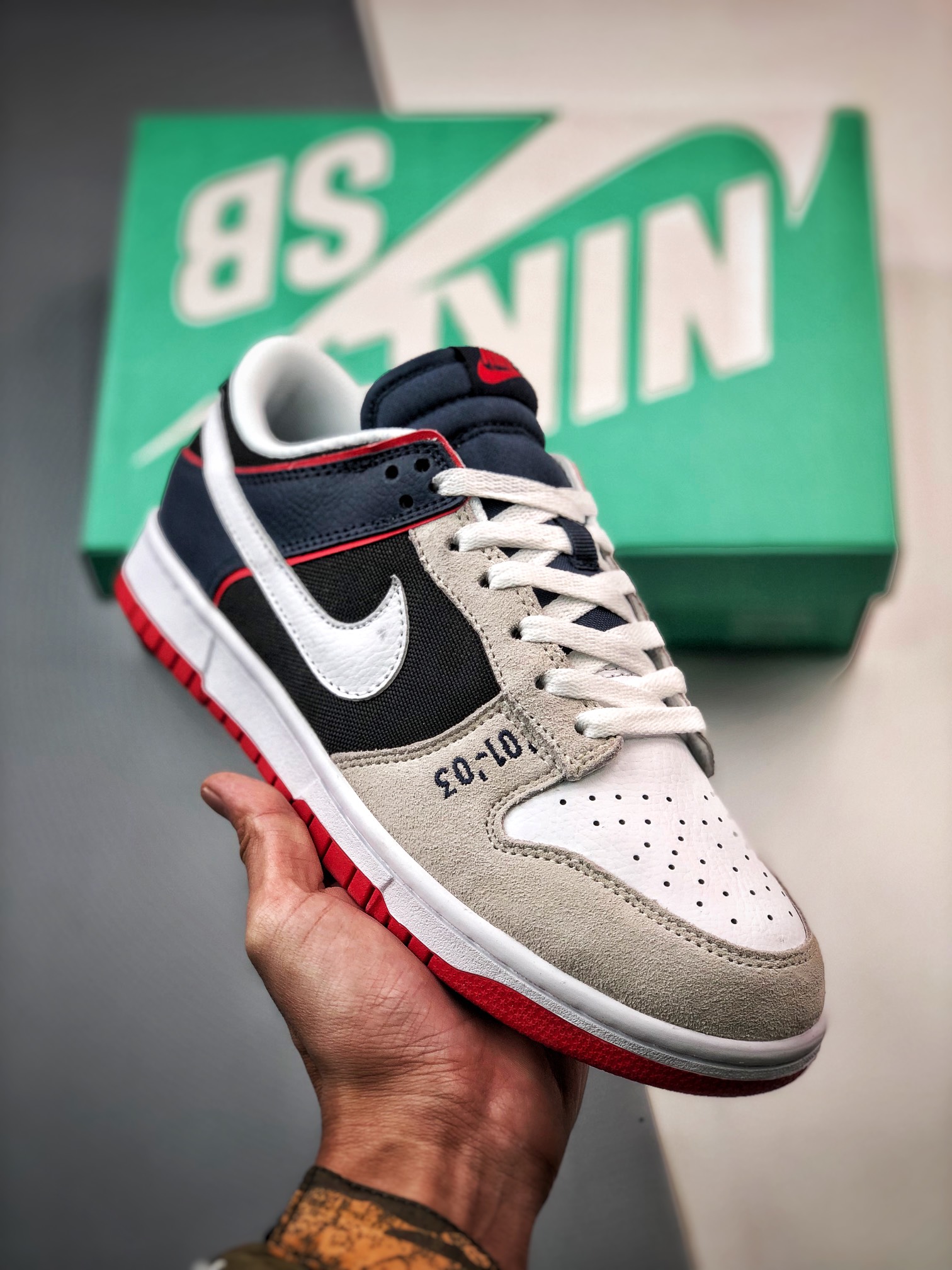 280 Nike Dunk Low Pro 灰白深蓝 318020-015