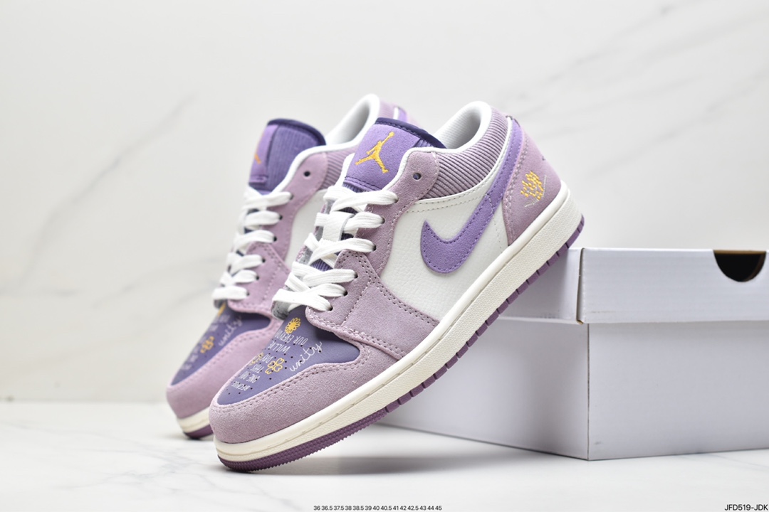 170 Air Jordan 1 Low 低帮 紫色小花 AJ1 乔丹1代DR8057-500