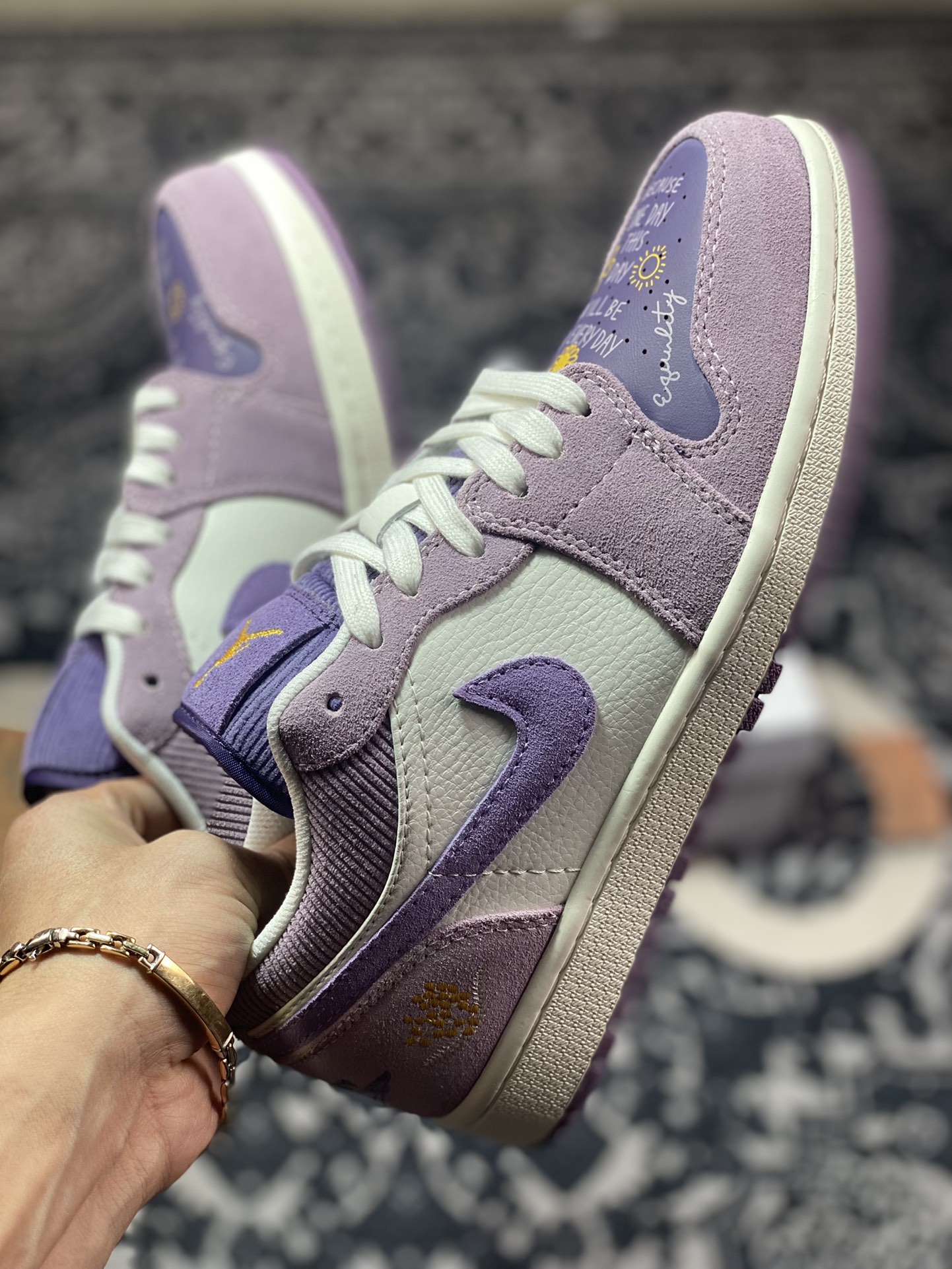 Original factory level Air Jordan 1 Low white purple DR8057-500