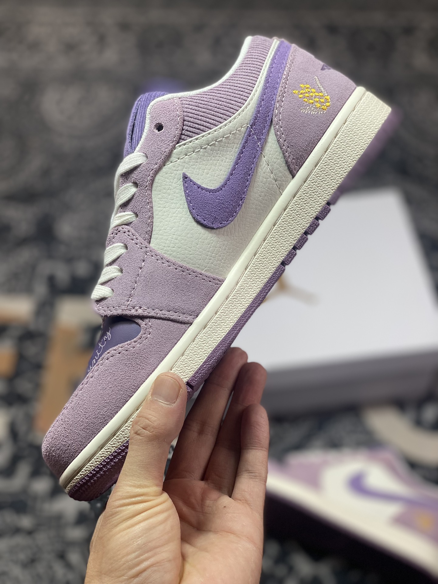 Original factory level Air Jordan 1 Low white purple DR8057-500