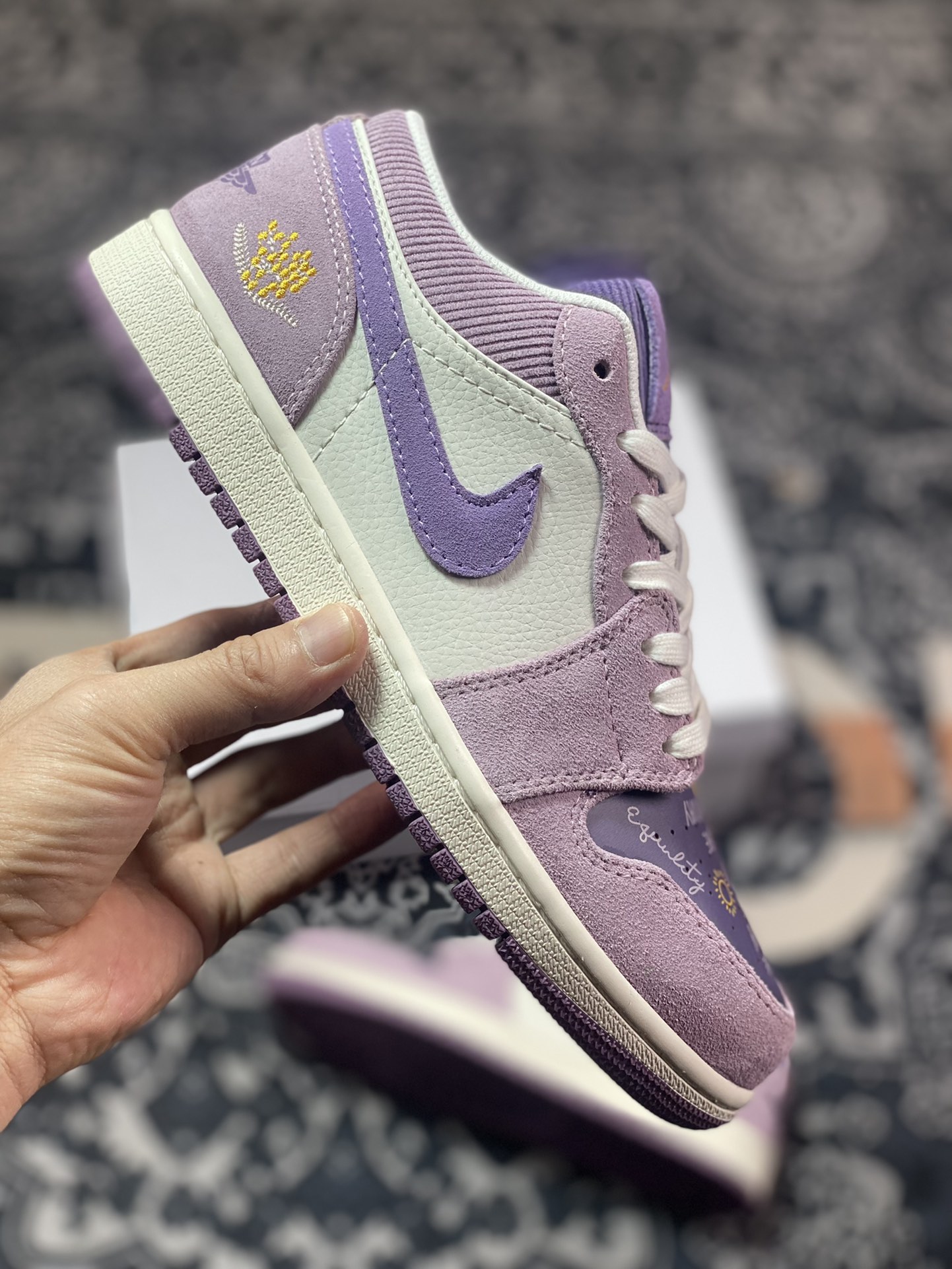 Original factory level Air Jordan 1 Low white purple DR8057-500